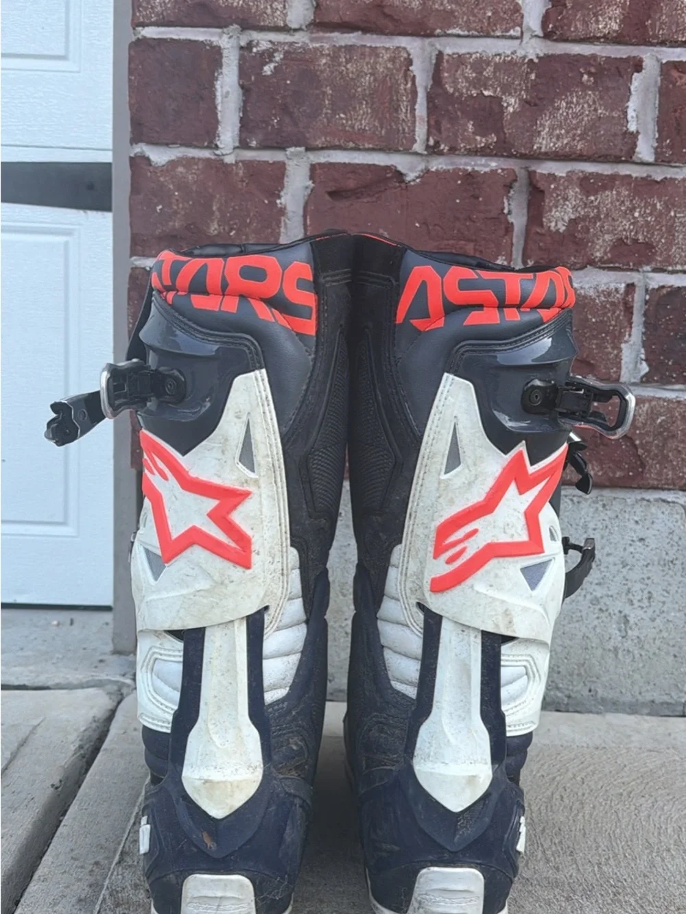 Alpinestars Tech 10 Boots in Black, White & Red with Neon Accent
